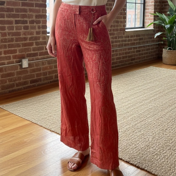 Evan Picone Pants - Evan Picone Red Wide Leg Pants / Plus Size XL